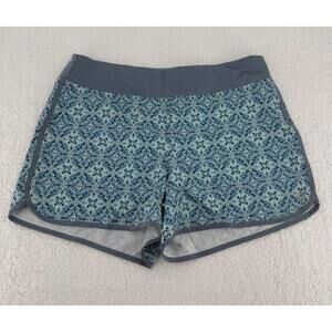 Hang Ten Blue Pattern Elastic Waistband Curved Hem Shorts XLarge‎